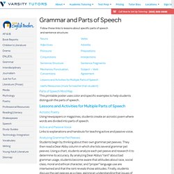 Grammar, Parts Of Speech - lessons, activities, teaching resources