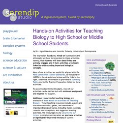 Hands-on Activities for Teaching Biology to High School or Middle School Students