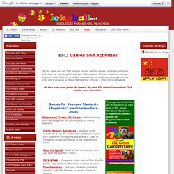 ESL Games and Activities - Useful for All Classes!