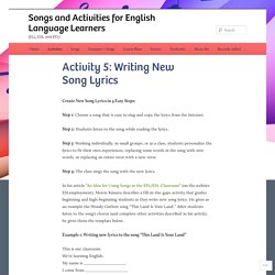 Songs and Activities for English Language Learners