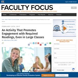 An Activity That Promotes Engagement with Required Readings, Even in Large Classes