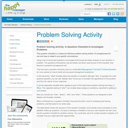 Problem Solving Activity