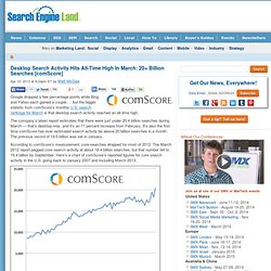 Desktop Search Activity Hits All-Time High In March: 20+ Billion Searches [comScore]