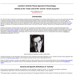 Activity Theory of A.N. Leontiev