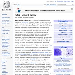 Actor–network theory - Wikipedia