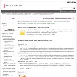 Actuaciones para el enriquecimiento curricular - Generalitat Valenciana