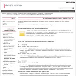 Actuaciones de ampliación del horario escolar - Generalitat Valenciana