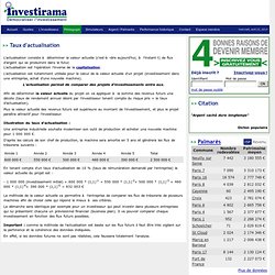 Taux d'actualisation - Investirama.com : démocratiser l'investissement et la gestion de patrimoine