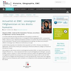 Actualité et EMC : enseigner l'Afghanistan et les droits humains