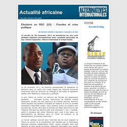 Actualité africaine » Blog Archive » Elections en RDC (2/2) : Fraudes et crise politique