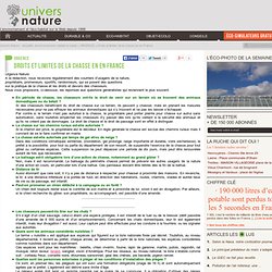 Droits et limites de la chasse en en France