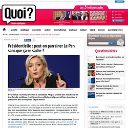 » Présidentielle : peut-on soutenir Le Pen sans que ça se sache