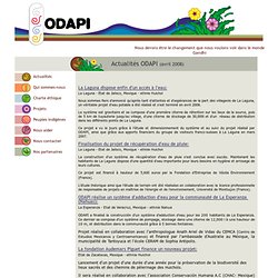 Actualités de l&#039;association ODAPI, de la gestion de l&#039;eau et des peuples premiers