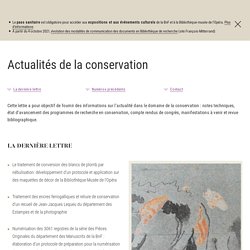[FR] Actualités de la conservation / BnF