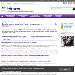 EMC : programmes et ressources sur Eduscol