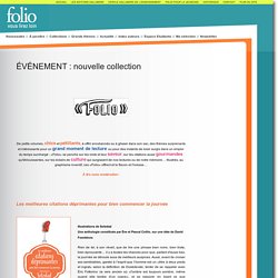 Actualités Edition Folio Gallimard - Site Officiel