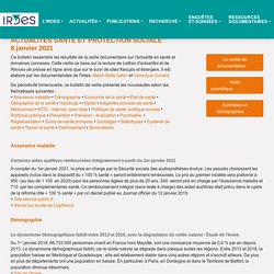Actualités santé et protection sociale 8 janvier 2021 - IRDES