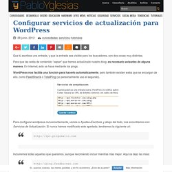 Configurar servicios de actualización para WordPress