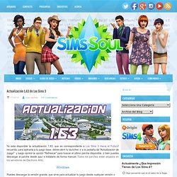 Actualización 1.63 de Los Sims 3 ~ Sims Soul - Novedades de Los Sims 4