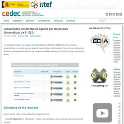 Actualizados los itinerarios ligados por tareas para Matemáticas de 3º ESO