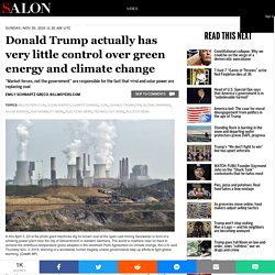 Donald Trump actually has very little control over green energy and climate change
