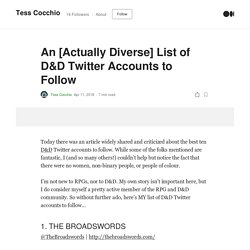 An [Actually Diverse] List of D&D Twitter Accounts to Follow
