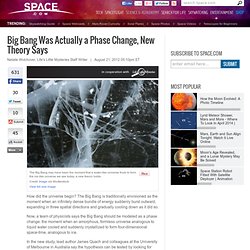 Big Bang Was Actually a Phase Change: New Theory