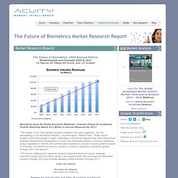 Acuity Market Intelligence - The Future of Biometrics Report