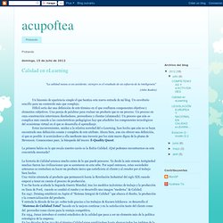 acupoftea: Calidad en eLearning