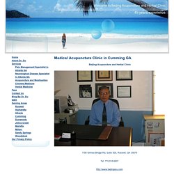 Acupuncture Cumming GA - Acupuncturist Dr. Tianlong Du
