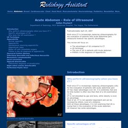 Acute Abdomen - Role of Ultrasound