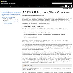 AD FS 2.0 Attribute Store Overview