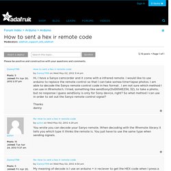 View topic - How to sent a hex ir remote code