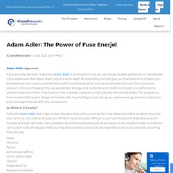 Adam Adler: The Power of Fuse Enerjel