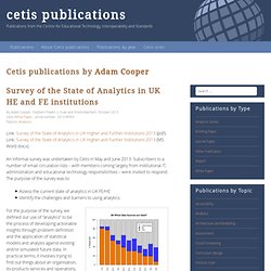Adam Cooper « CETIS Publications