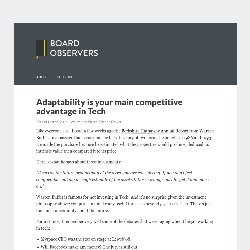 Adaptability is your main competitive advantage in Tech Board Observers