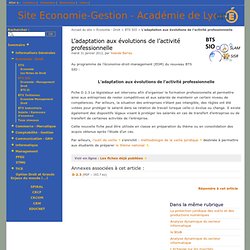 D 2.3 adaptation aux évolutions de l'activité professionnelle