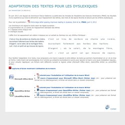 Adaptation des textes pour les dyslexiques - Collège Professeur Marcel DARGENT