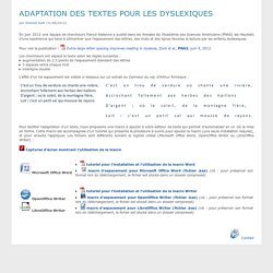 Adaptation des textes pour les dyslexiques