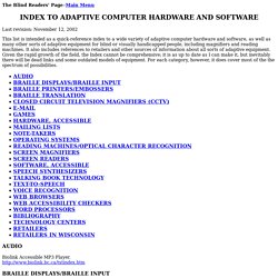 Index to Adaptive Computer Hardware and Software