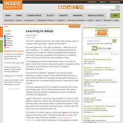 For-profits lead the way as adaptive learning becomes more popular @insidehighered