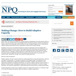 Making Change: How to Build Adaptive Capacity