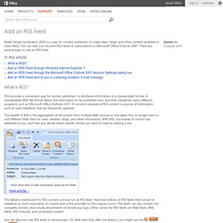 Add an RSS Feed - Outlook