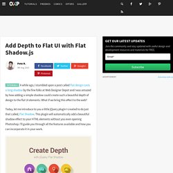 Add Depth to Flat UI with Flat Shadow.js