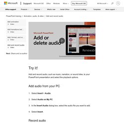 Add and record audio in PowerPoint