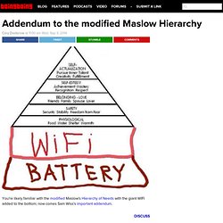Addendum to the modified Maslow Hierarchy