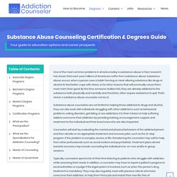 Substance Abuse Counselor Degrees - Education, License and Certification