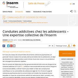 Conduites addictives chez les adolescents – Une expertise collective de l’Inserm