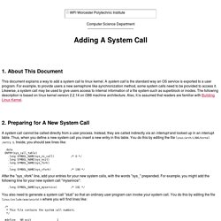 Adding A System Call
