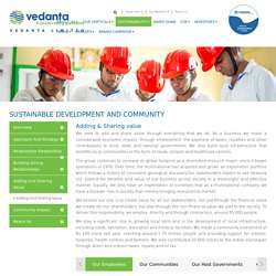 Sustainable Livelihood, Development & Community - Vedanta Limited